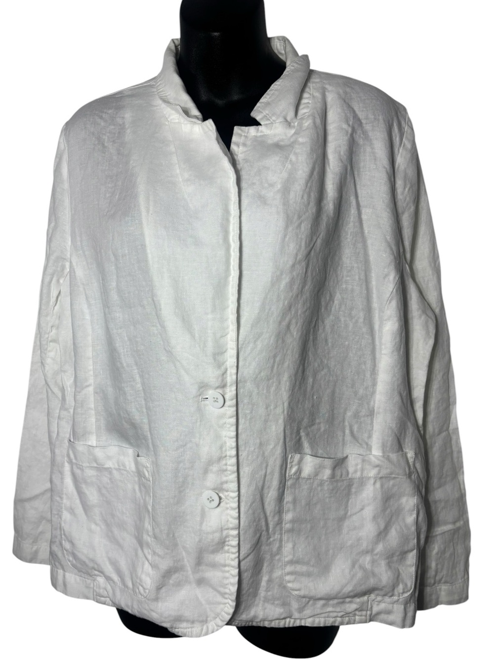Eileen fisher women’s large 100% organic linen summer blazer top capsule